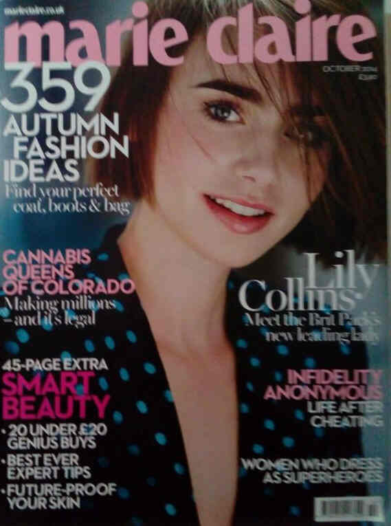 MARIE CLAIRE UK magazine side cover  October 2014