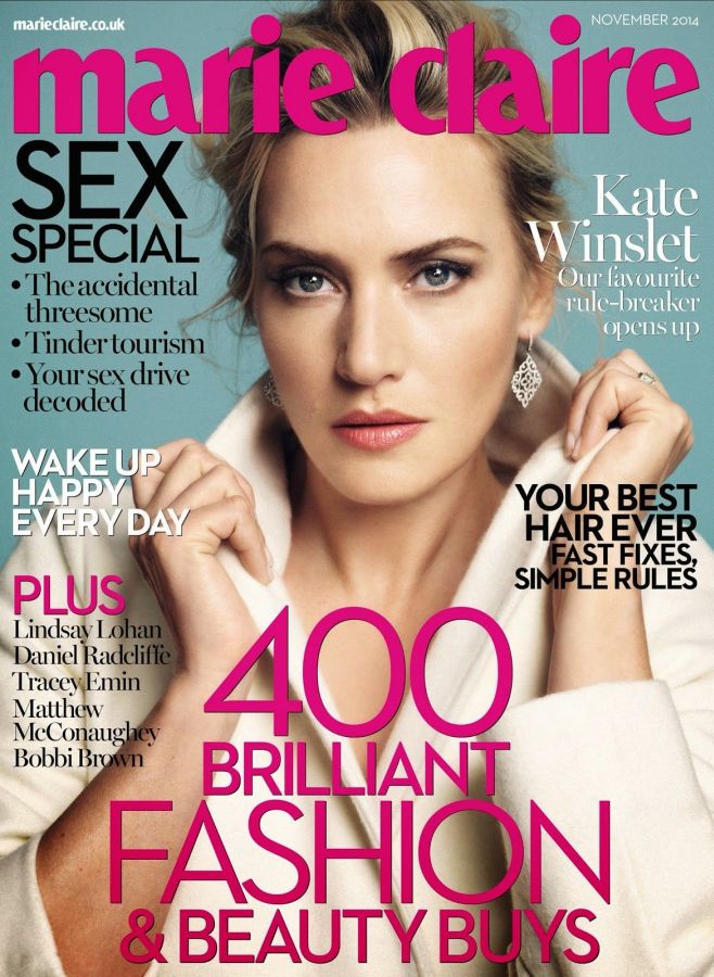 MARIE CLAIRE UK magazine side cover  November 2014