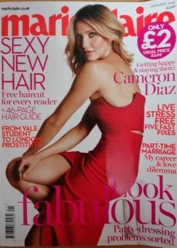 MARIE CLAIRE UK magazine side cover  January 2015