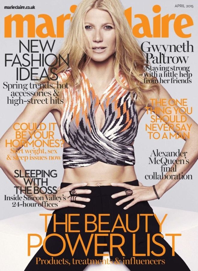 MARIE CLAIRE UK magazine side cover  April 2015