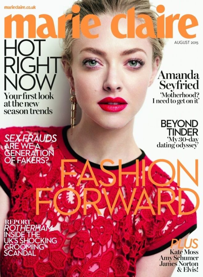 MARIE CLAIRE UK magazine side cover  August 2015
