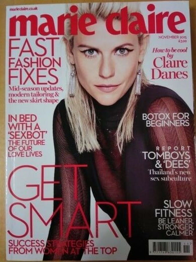 MARIE CLAIRE UK magazine side cover  November 2015