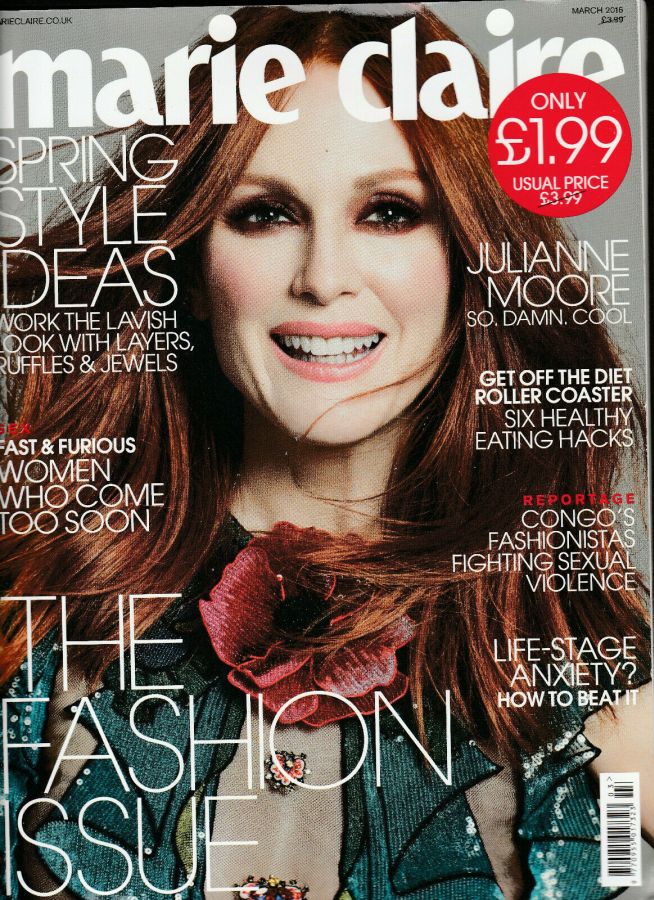 MARIE CLAIRE UK magazine side cover  March 2016