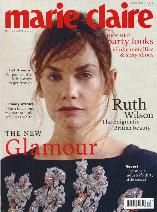 MARIE CLAIRE UK magazine side cover  December 2016