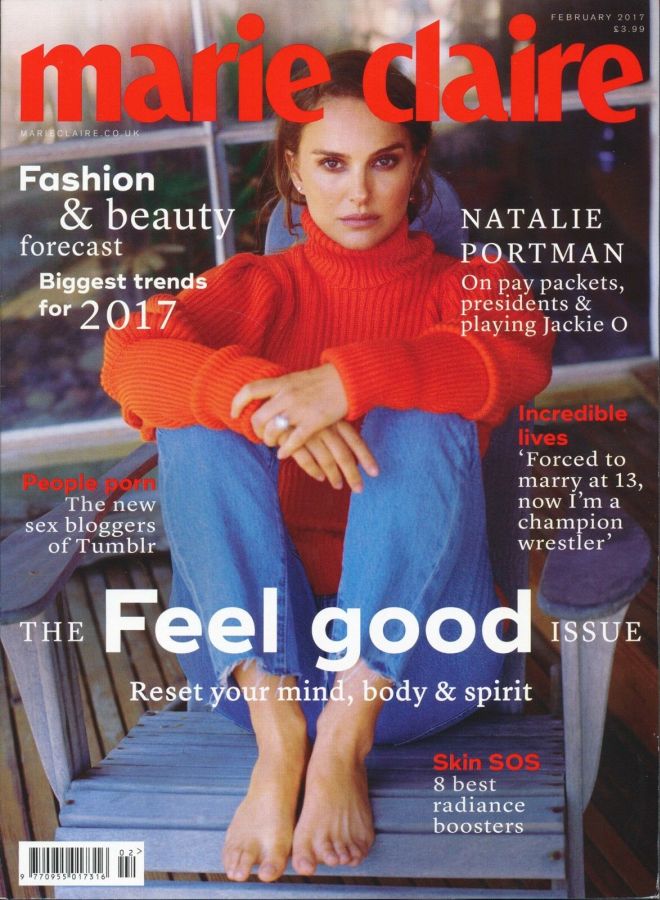 MARIE CLAIRE UK magazine side cover  February 2017