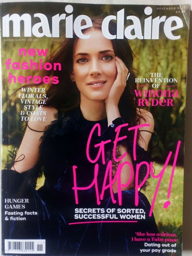 MARIE CLAIRE UK magazine side cover  November 2017
