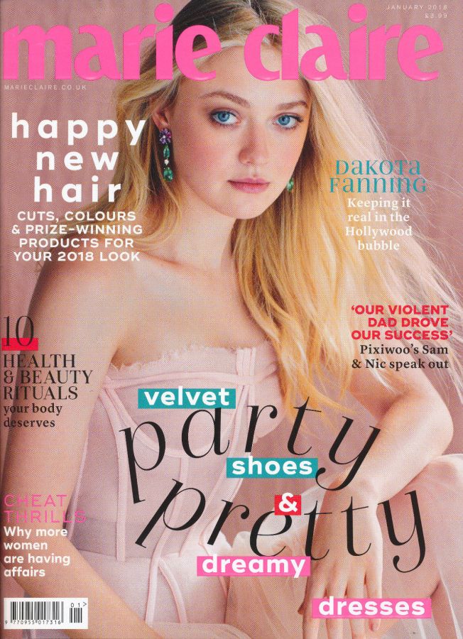 MARIE CLAIRE UK magazine side cover  January 2018