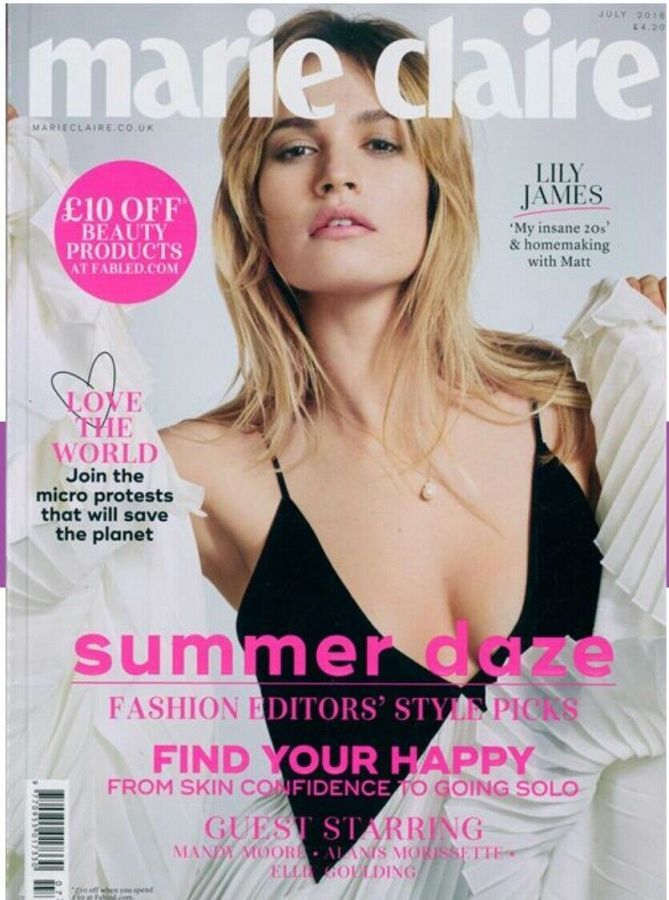 MARIE CLAIRE UK magazine side cover  July 2018