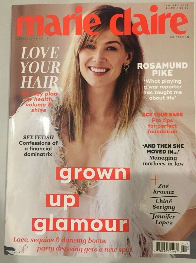 MARIE CLAIRE UK magazine side cover  January 2019