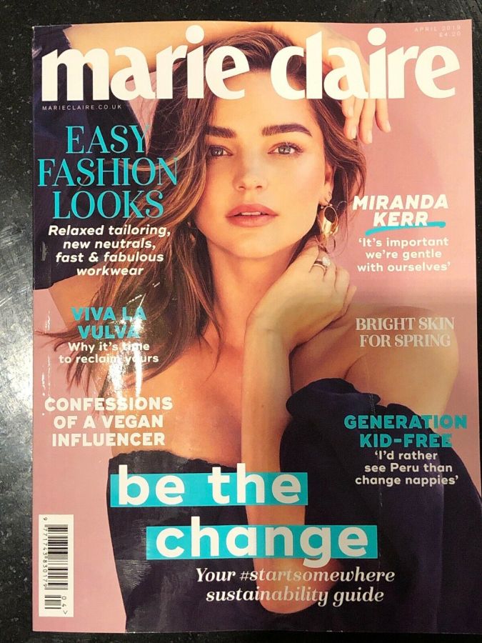 MARIE CLAIRE UK magazine side cover  April 2019