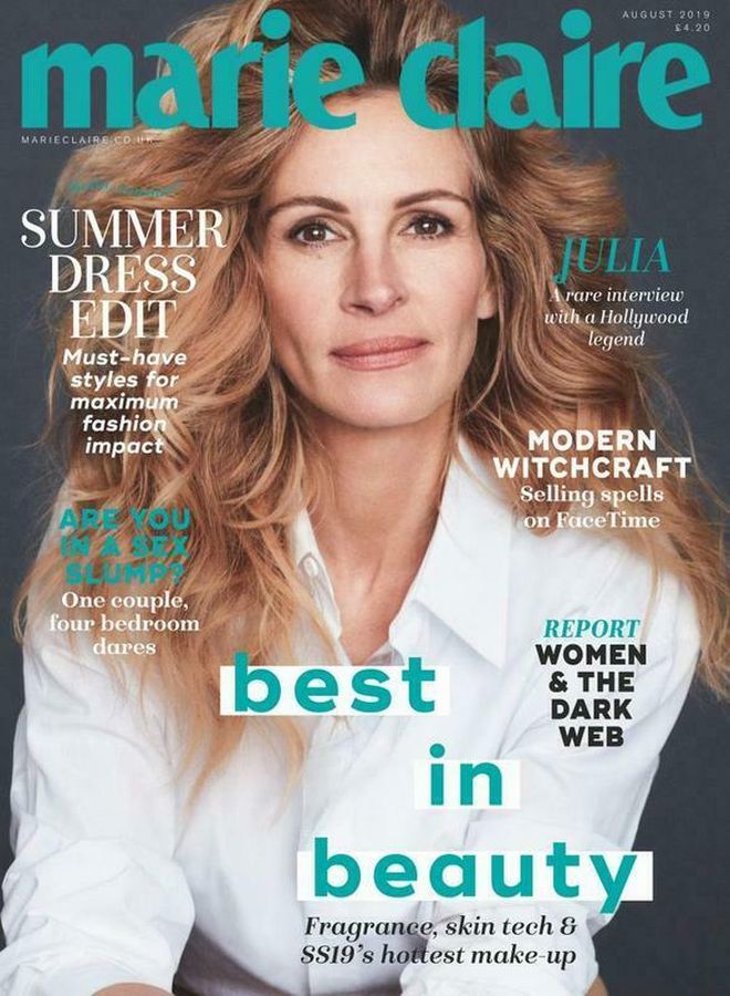 MARIE CLAIRE UK magazine side cover  August 2019