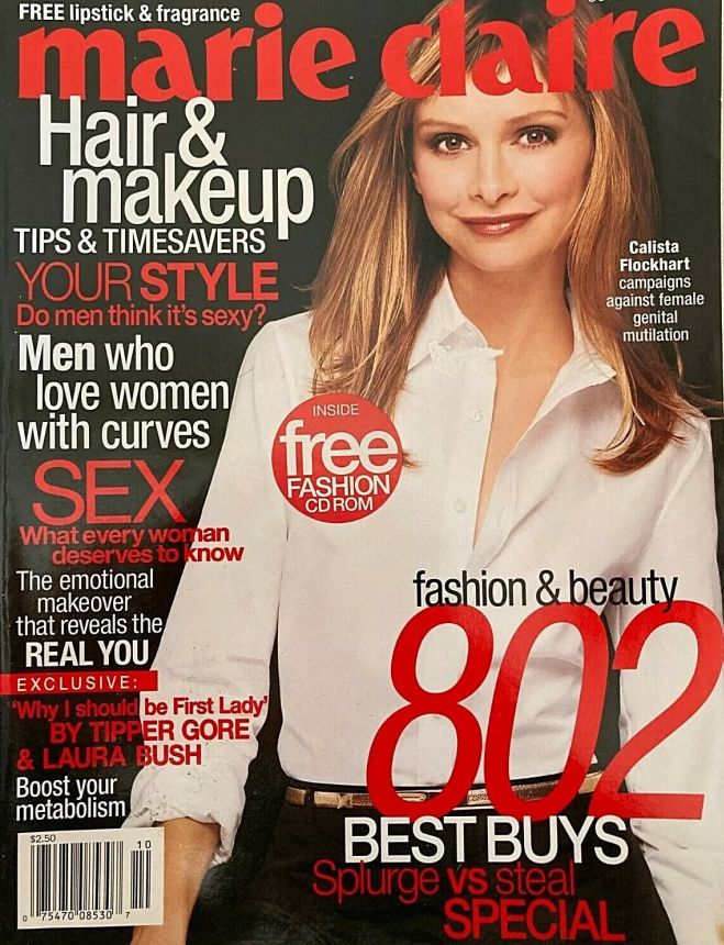 MARIE CLAIRE USA magazine side cover  October 2000