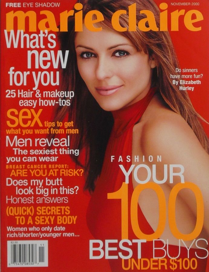 MARIE CLAIRE USA magazine side cover  November 2000