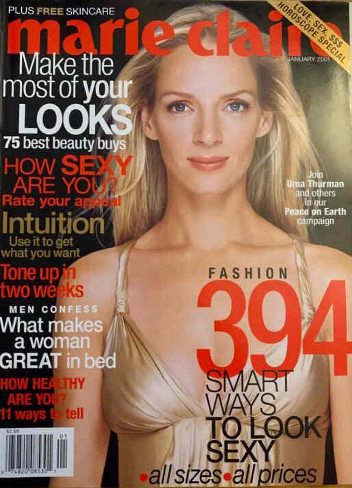 MARIE CLAIRE USA magazine side cover  January 2001