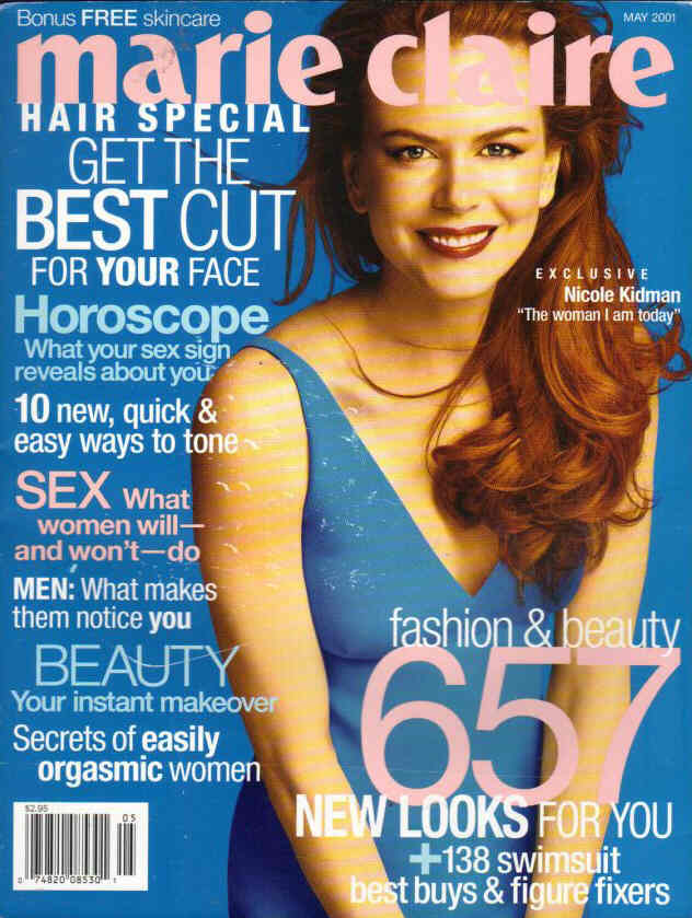MARIE CLAIRE USA magazine side cover  May 2001