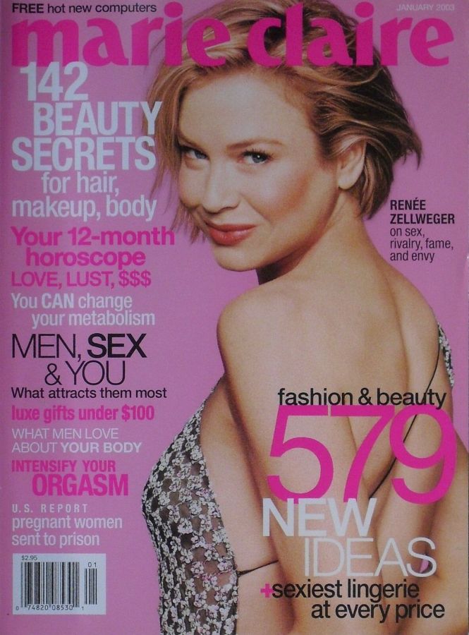 MARIE CLAIRE USA magazine side cover  January 2003