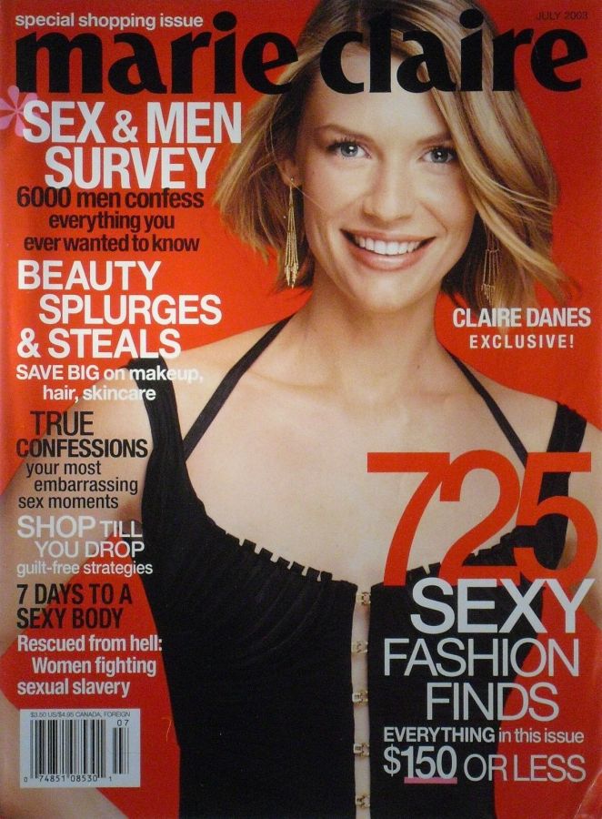 MARIE CLAIRE USA magazine side cover  July 2003