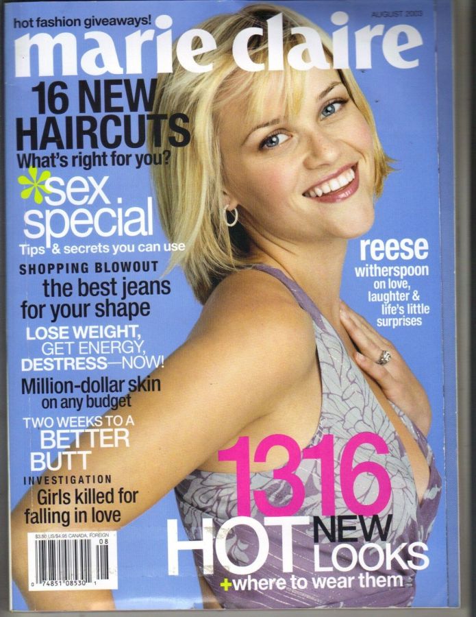 MARIE CLAIRE USA magazine side cover  August 2003