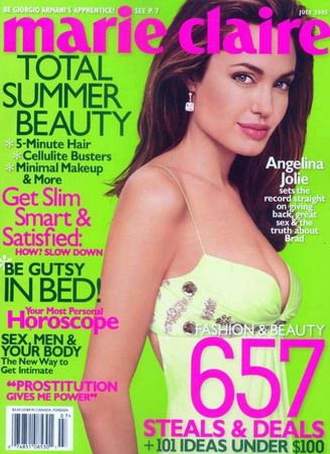 MARIE CLAIRE USA magazine side cover  July 2005