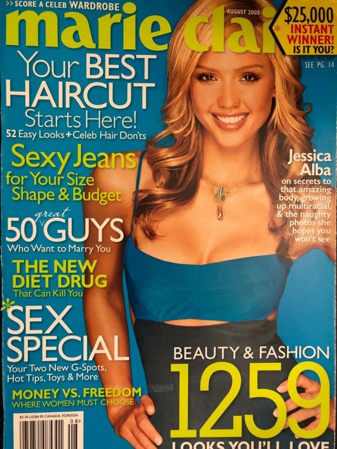 MARIE CLAIRE USA magazine side cover  August 2005