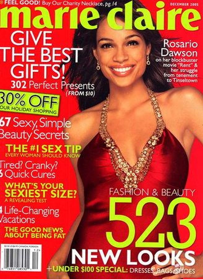 MARIE CLAIRE USA magazine side cover  December 2005