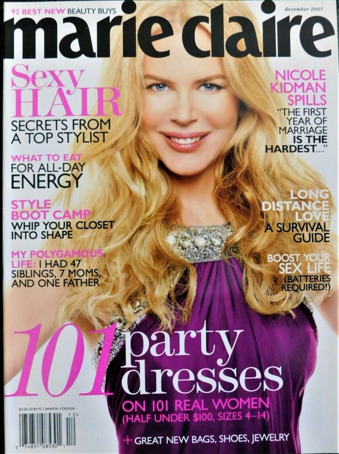 MARIE CLAIRE USA magazine side cover  December 2007