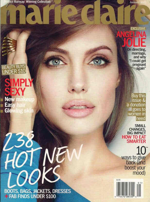 MARIE CLAIRE USA magazine side cover  January 2012