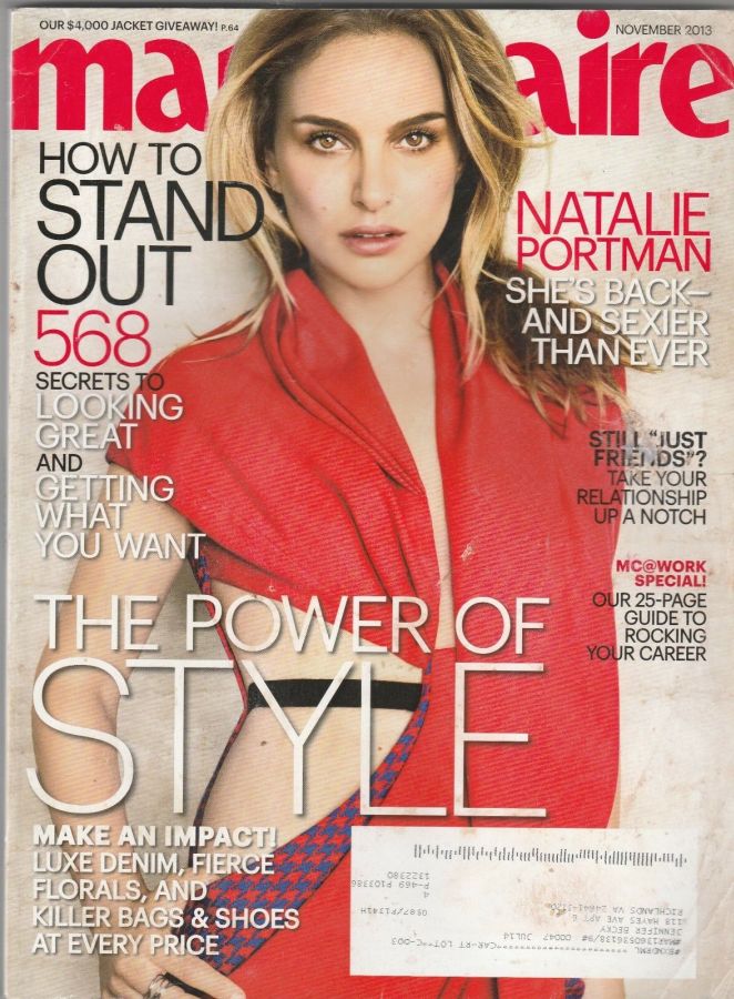 MARIE CLAIRE USA magazine side cover  November 2013