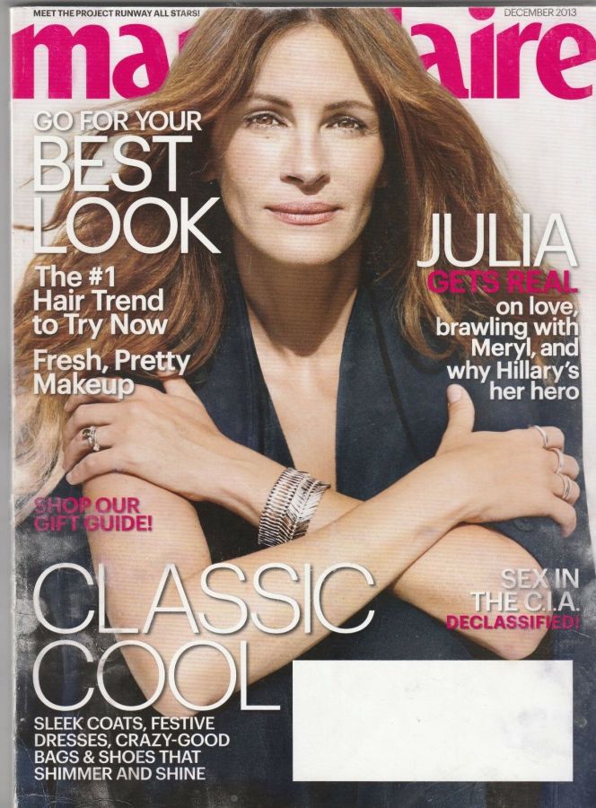 MARIE CLAIRE USA magazine side cover  December 2013