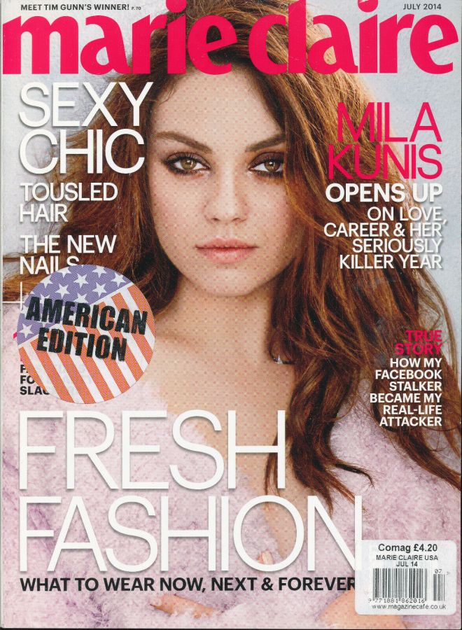 MARIE CLAIRE USA magazine side cover  July 2014