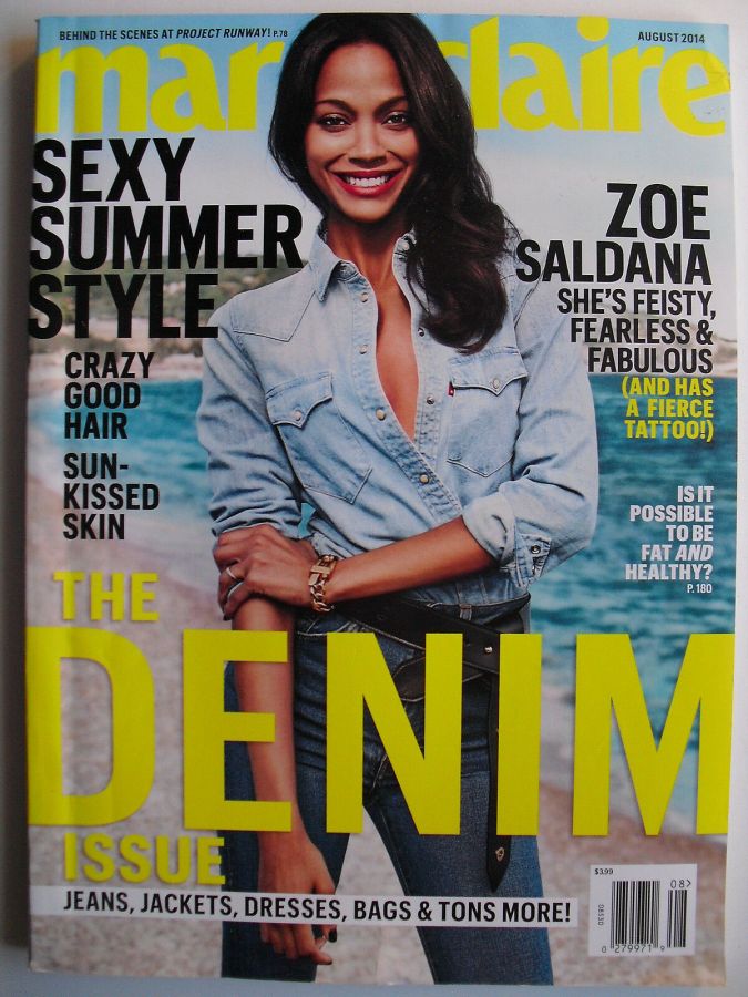 MARIE CLAIRE USA magazine side cover  August 2014