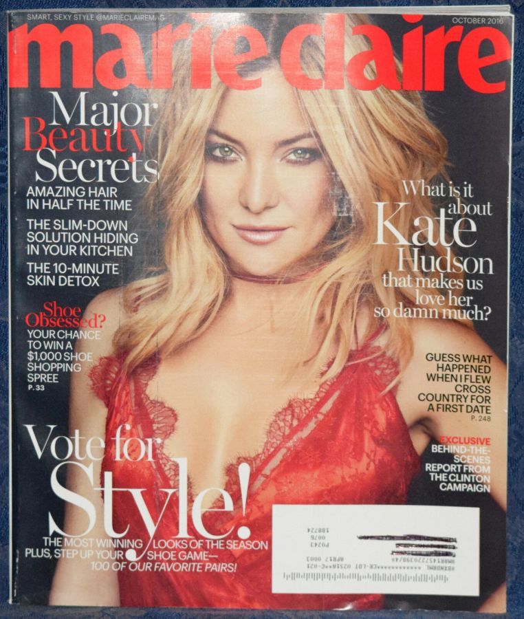 MARIE CLAIRE USA magazine side cover  October 2016