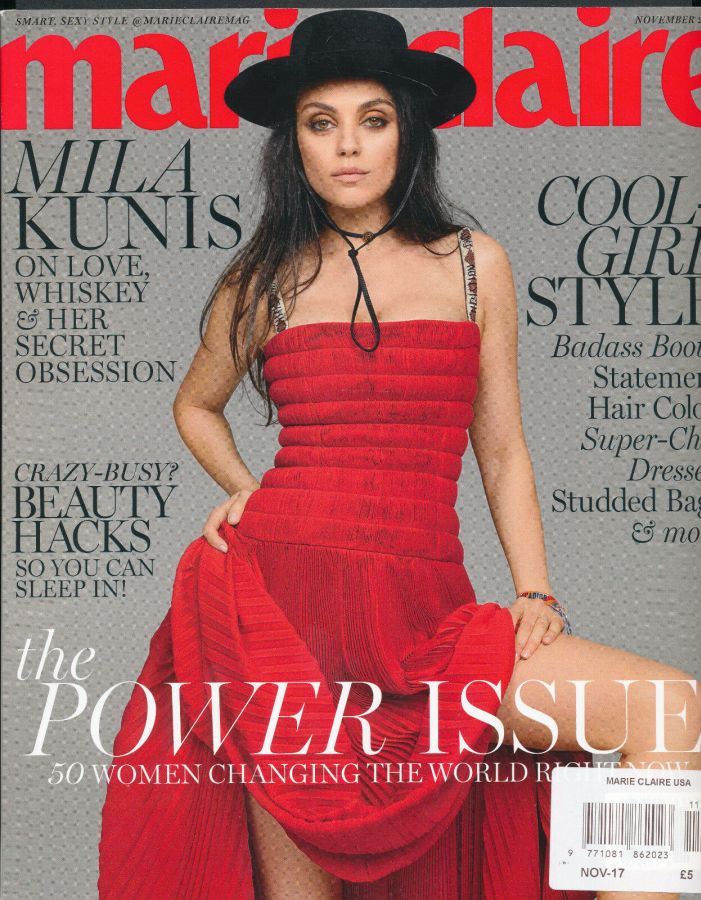 MARIE CLAIRE USA magazine side cover  November 2017