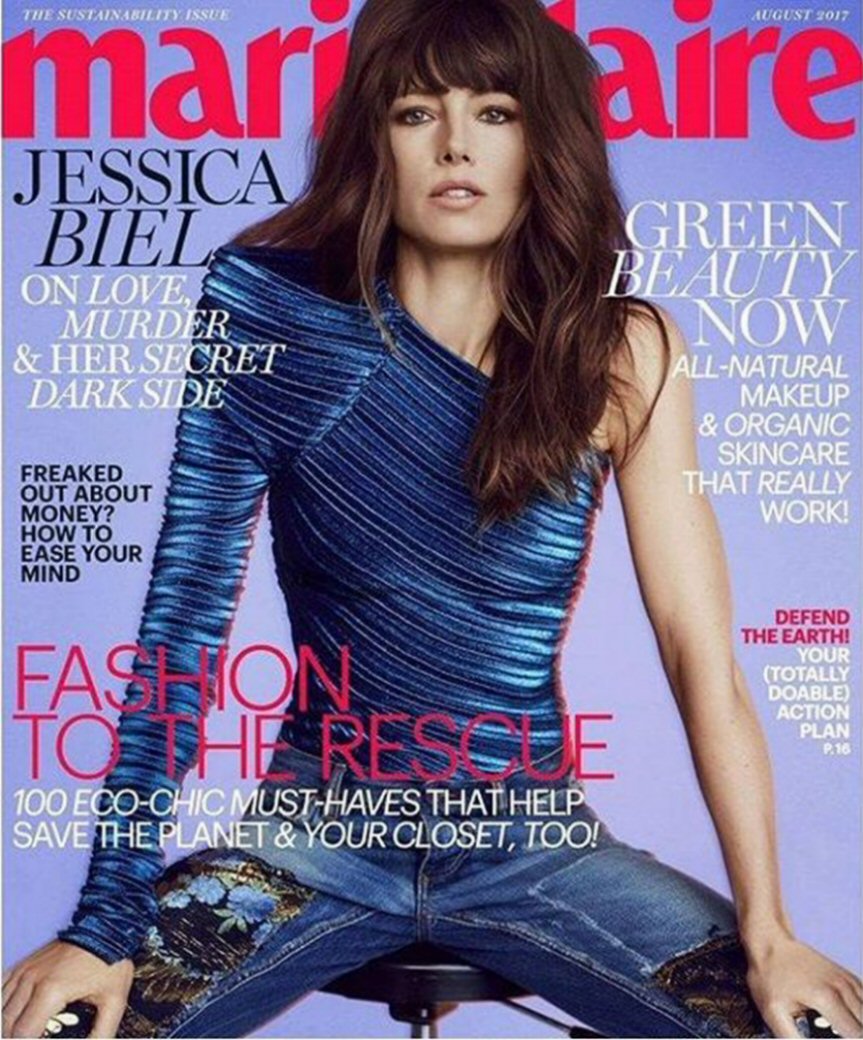 MARIE CLAIRE USA magazine side cover  August 2018