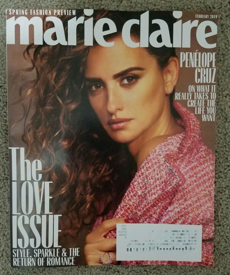 MARIE CLAIRE USA magazine side cover  February 2019