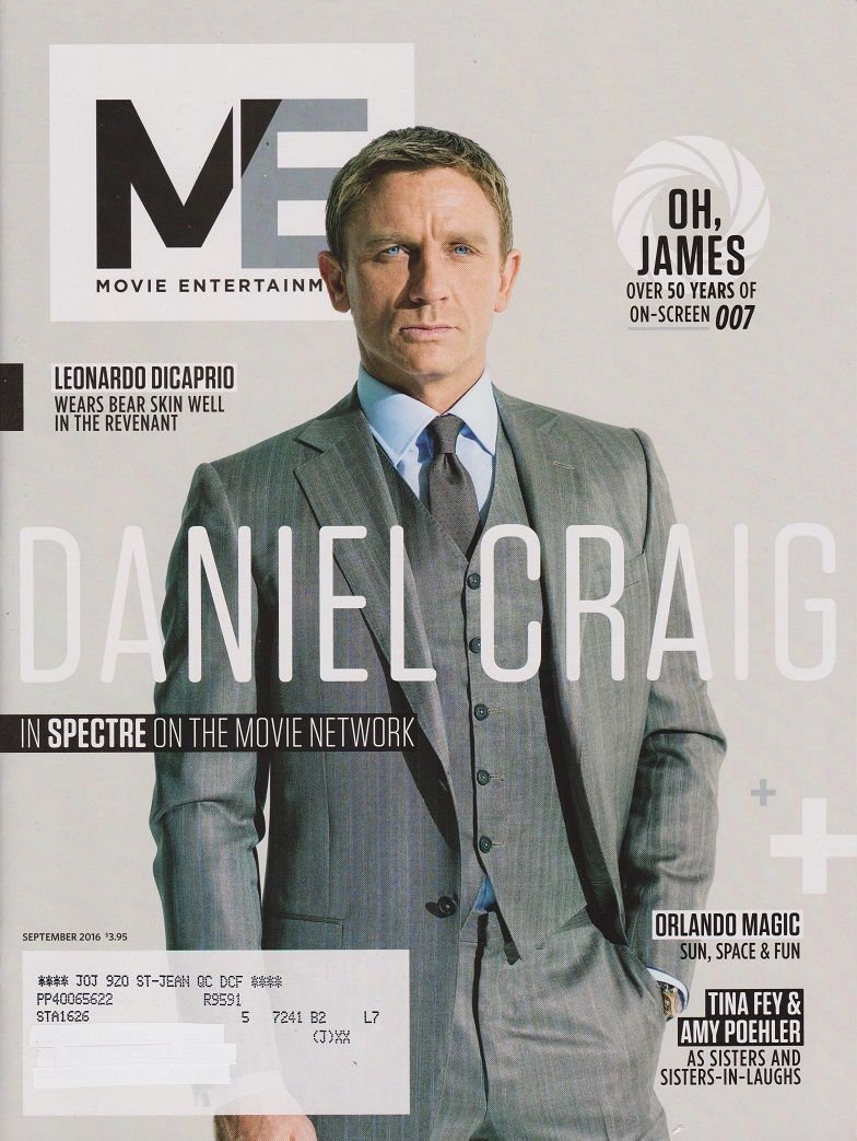 MOVIE ENTERTAINMENT magazine side cover September 2016