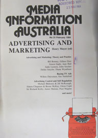 MEDIA INFORMATION AUSTRALIA magazine side cover Issue 31 February 1984