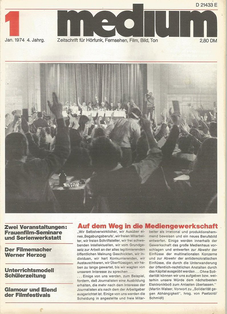 MEDIUM (DE) magazine side cover Issue 1  January 1974