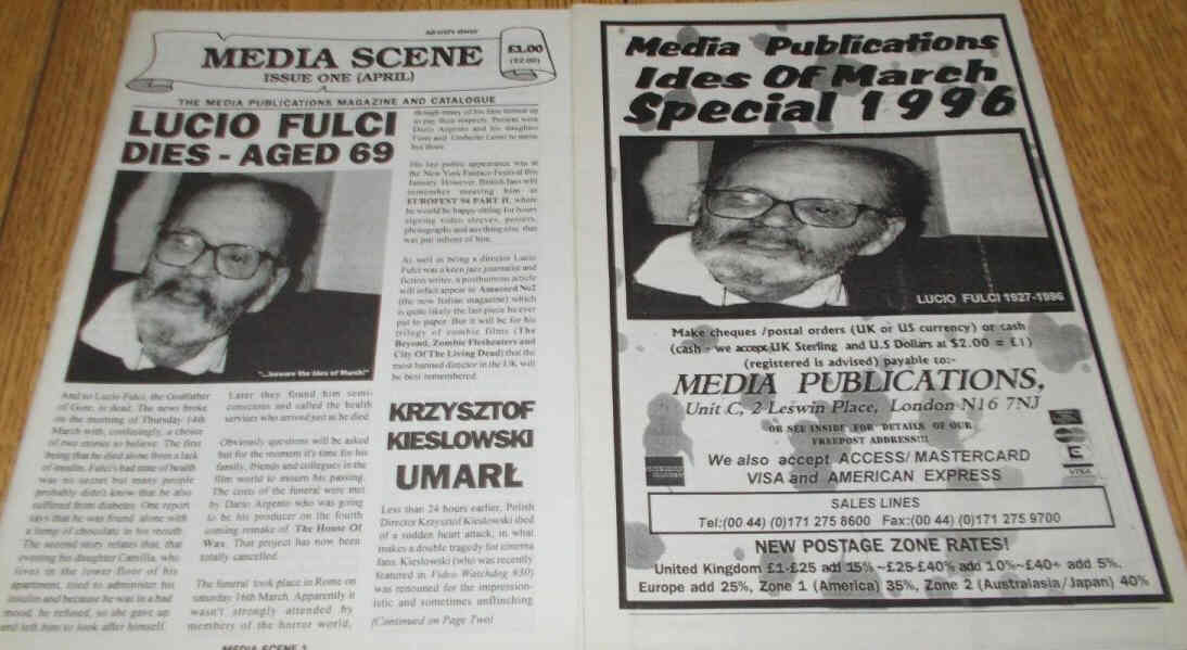 MEDIA SCENE magazine side cover Issue 1  April 1996