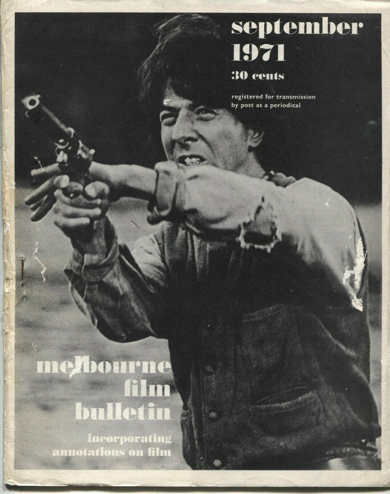 MELBOURNE FILM BULLETIN magazine side cover  September 1971