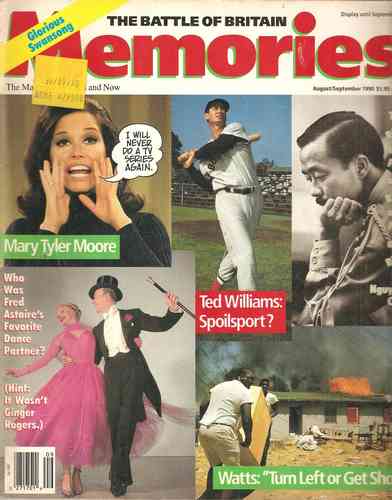 MEMORIES magazine side cover August/September 1990