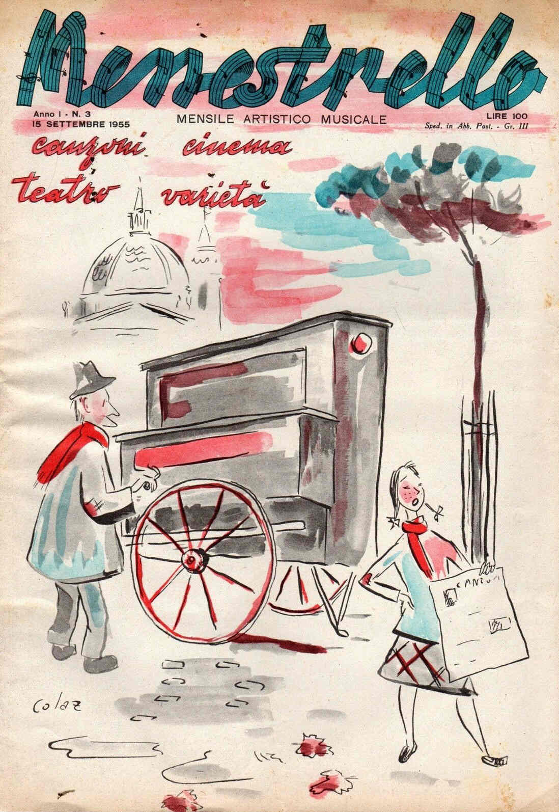 MENESTRELLO magazine side cover Issue 3 15 September 1955