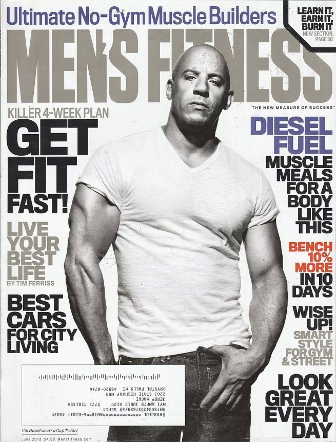 MENS FITNESS magazine side cover  June 2013