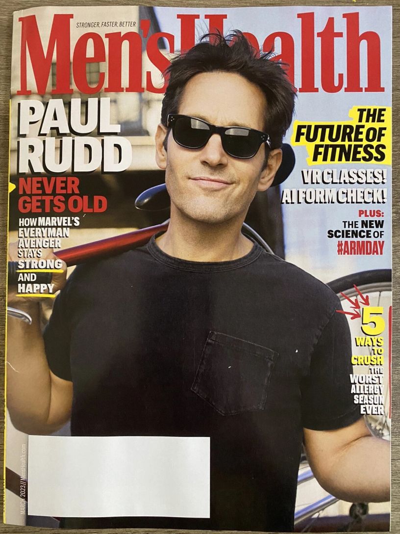 MENS HEALTH USA magazine side cover  March 2023