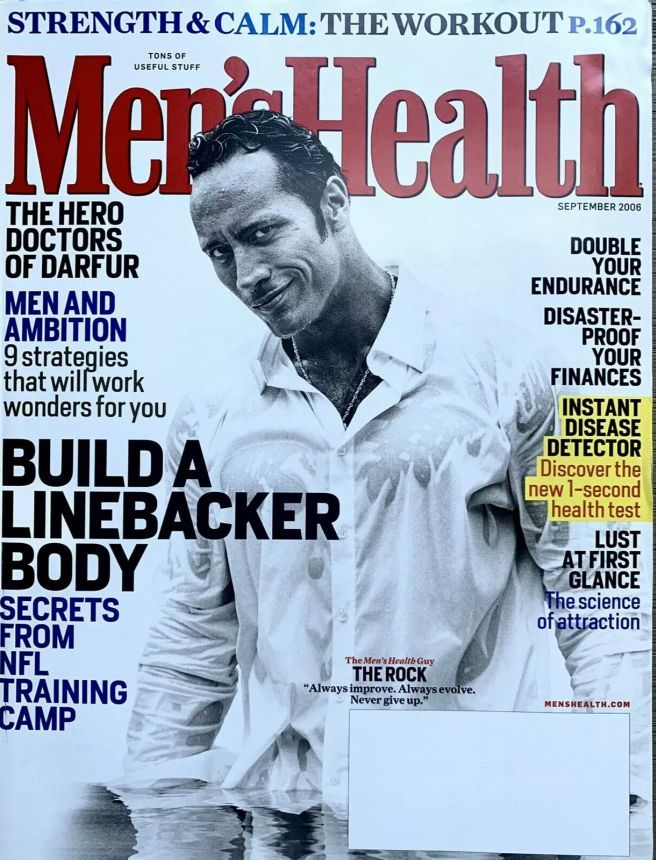 MENS HEALTH USA magazine side cover  September 2006