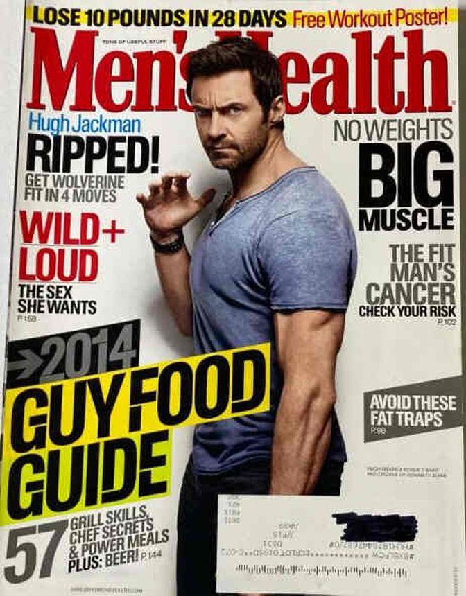 MENS HEALTH USA magazine side cover  June 2014