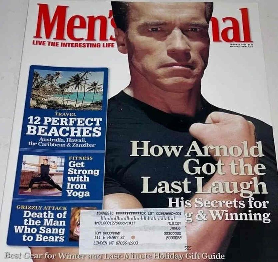 MENS JOURNAL USA magazine side cover  January 2004
