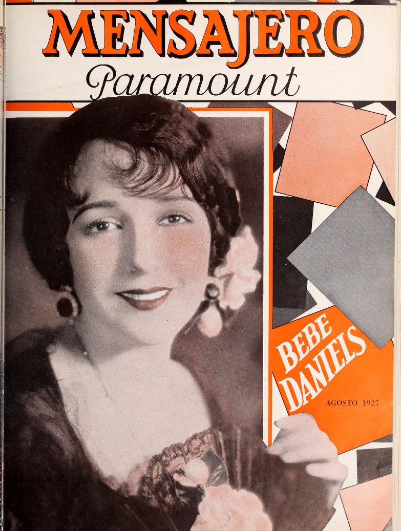 MENSAJERO PARAMOUNT magazine side cover August 1927