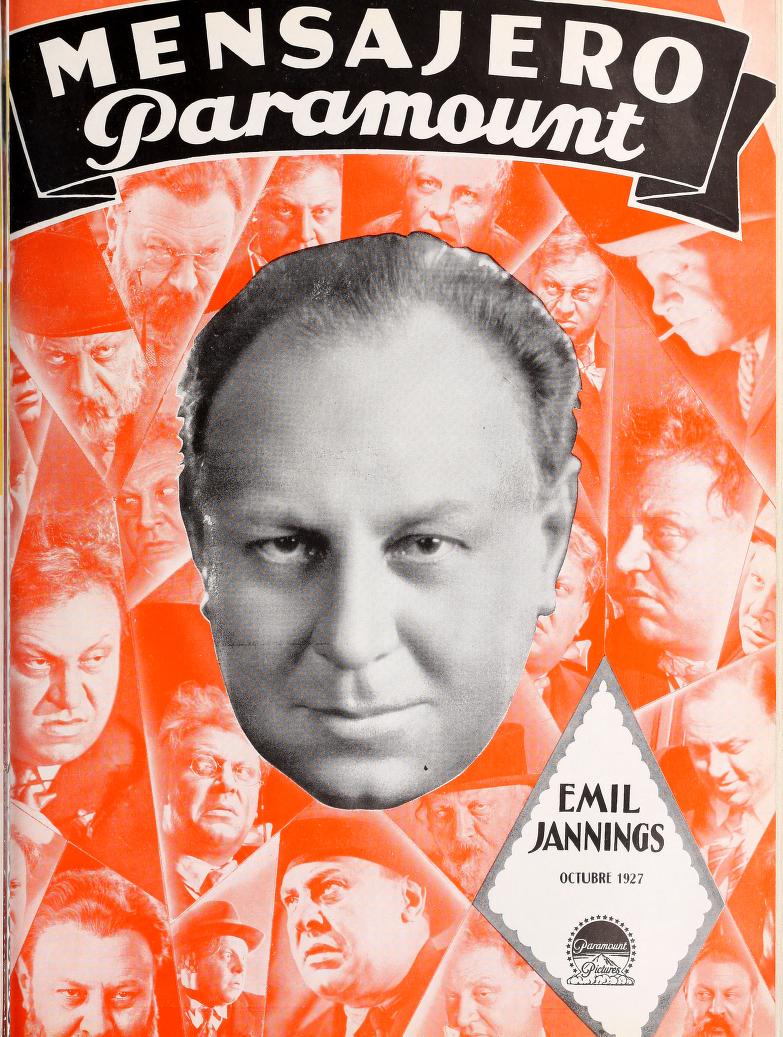 MENSAJERO PARAMOUNT magazine side cover October 1927