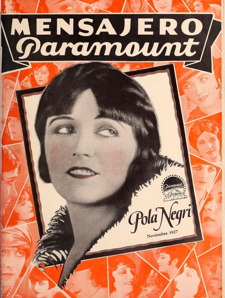 MENSAJERO PARAMOUNT magazine side cover November 1927